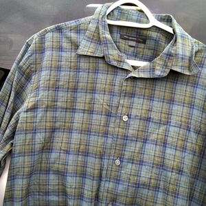 John Varvatos plaid button down